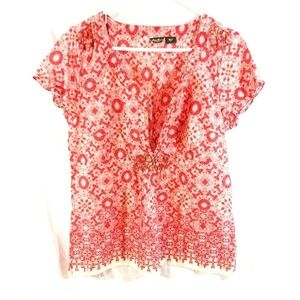 Eddie Bauer Womens Short Sleeve V Neck Top Size L